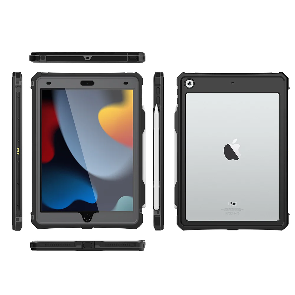 Rugged & Waterproof Protective Case iPad 9th / 8th / 7th Gen 10.2 inch - Black - Image 2