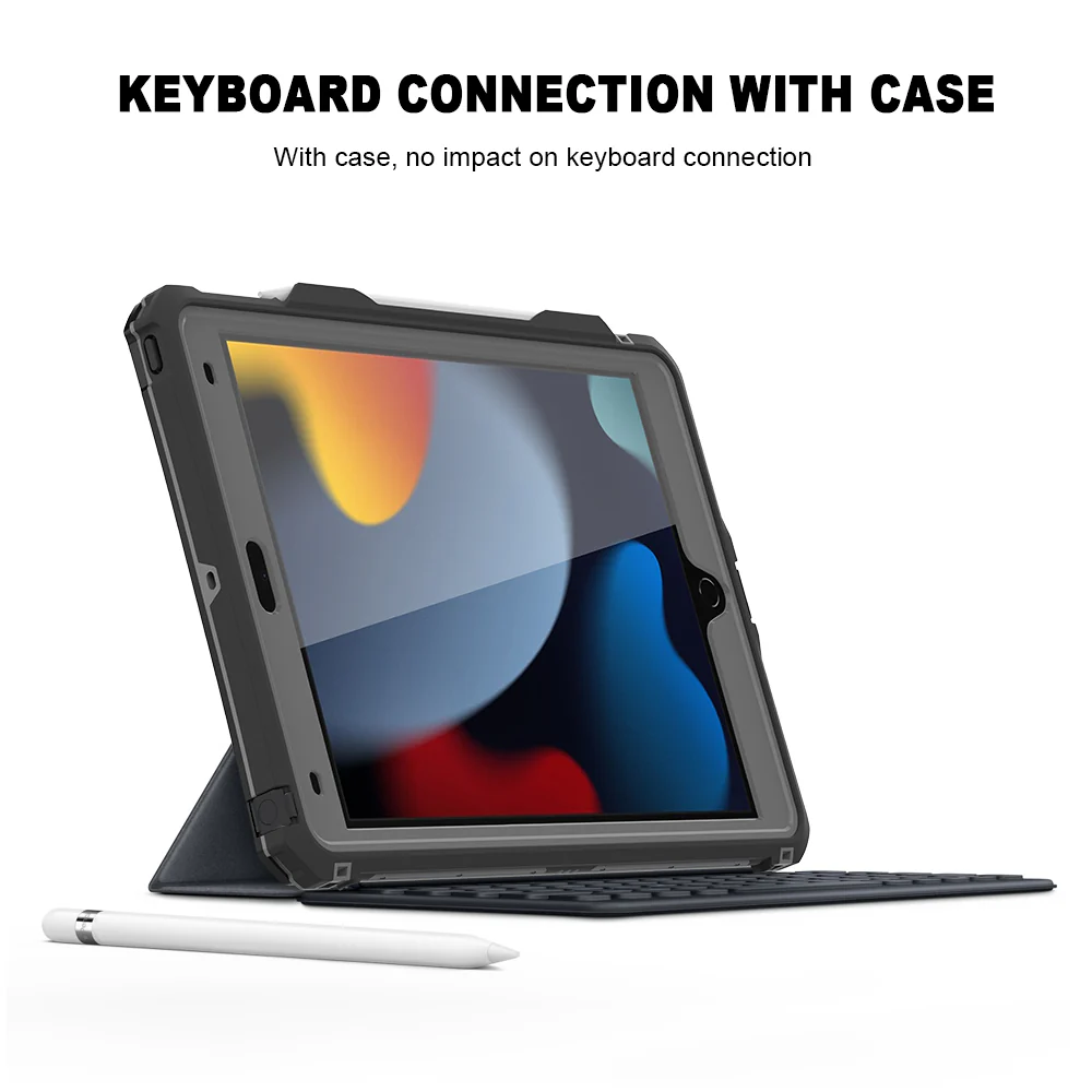 Rugged & Waterproof Protective Case iPad 9th / 8th / 7th Gen 10.2 inch - Black - Image 7