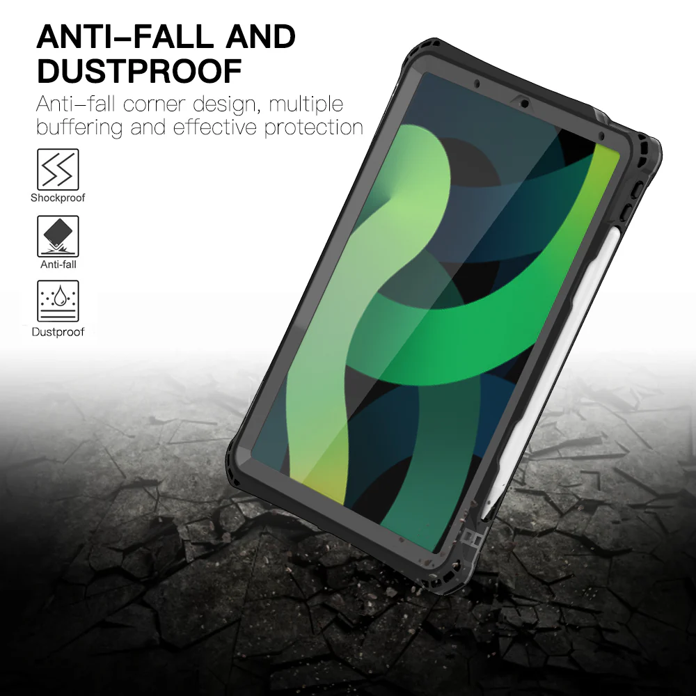 Rugged & Waterproof Protective Case iPad Air 11 M2 / M3 / Air 4th / 5th gen 10.9 - Black - Image 11