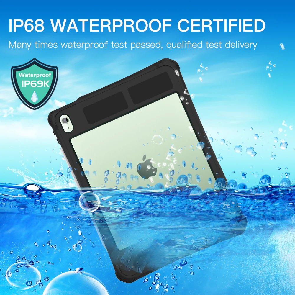 Rugged & Waterproof Protective Case iPad Air 11 M2 / M3 / Air 4th / 5th gen 10.9 - Black - Image 12