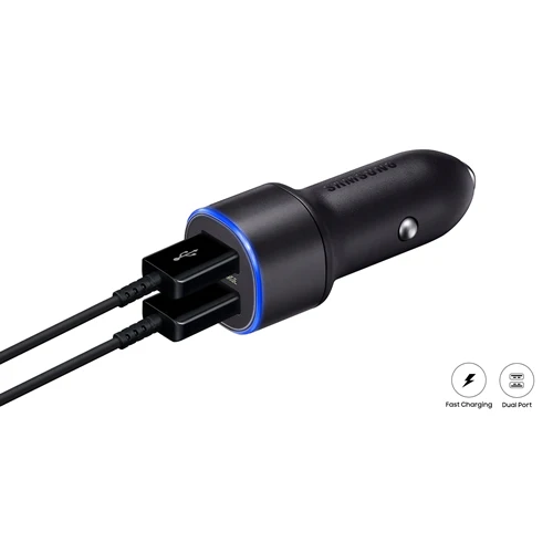 Samsung Car Charger Duo Dual 15W USB A Fast Charge & Multi Cable - Black - Image 8