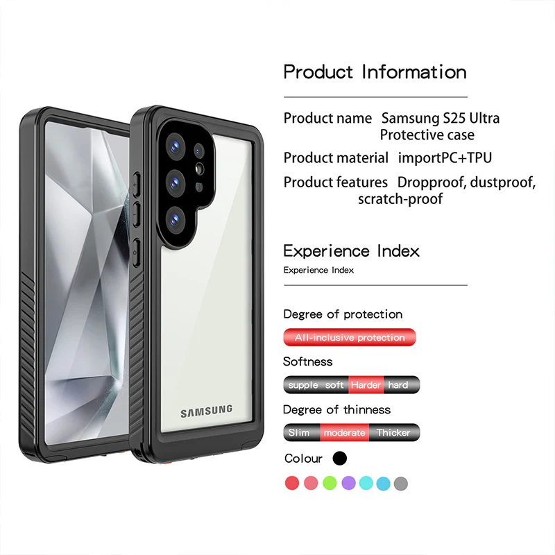 Waterproof & Dustproof Samsung Galaxy S25 Ultra Case Built-in Screen Guard - Image 5