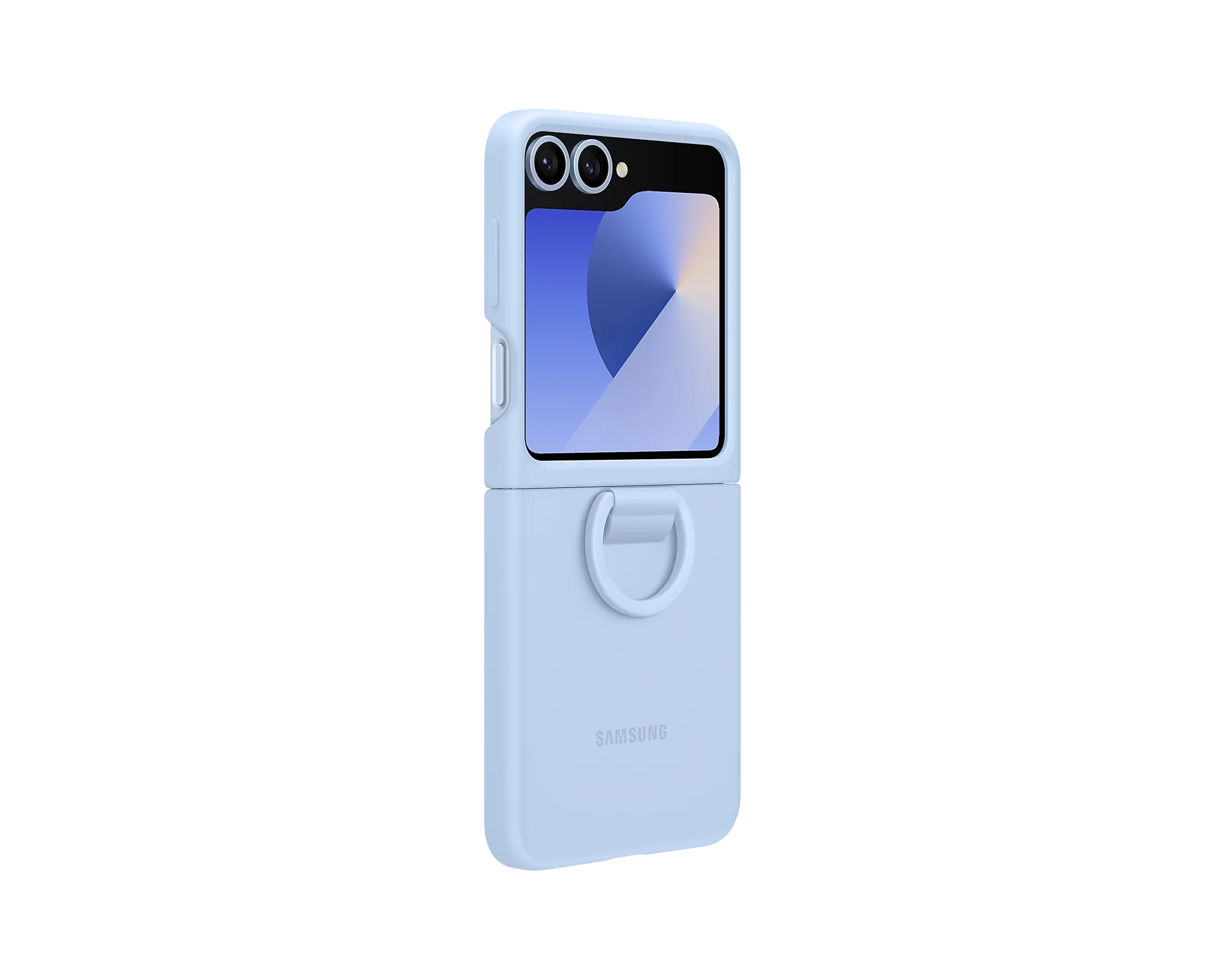 Samsung Silicone Case for Samsung Galaxy Z Flip 6 / Flip 7 FE with Ring - Blue - Image 4