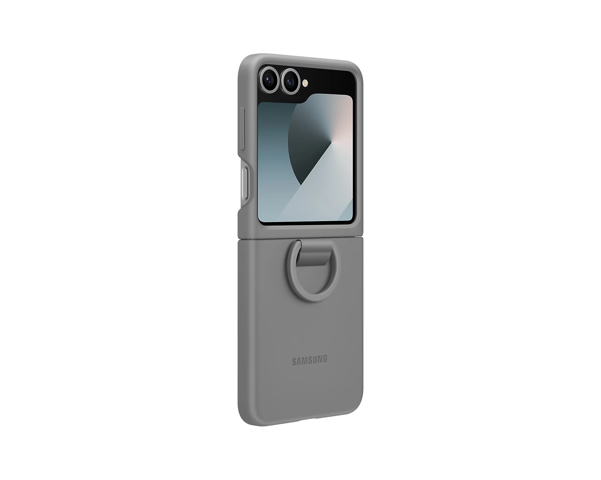 Samsung Silicone Case for Samsung Galaxy Z Flip 6 / Flip 7 FE with Ring - Grey - Image 4