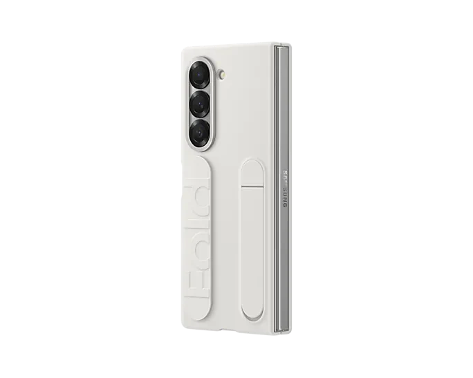 Samsung Official Silicone Case & Finger Strap / Kickstand Galaxy Z Fold 6 - White - Image 2
