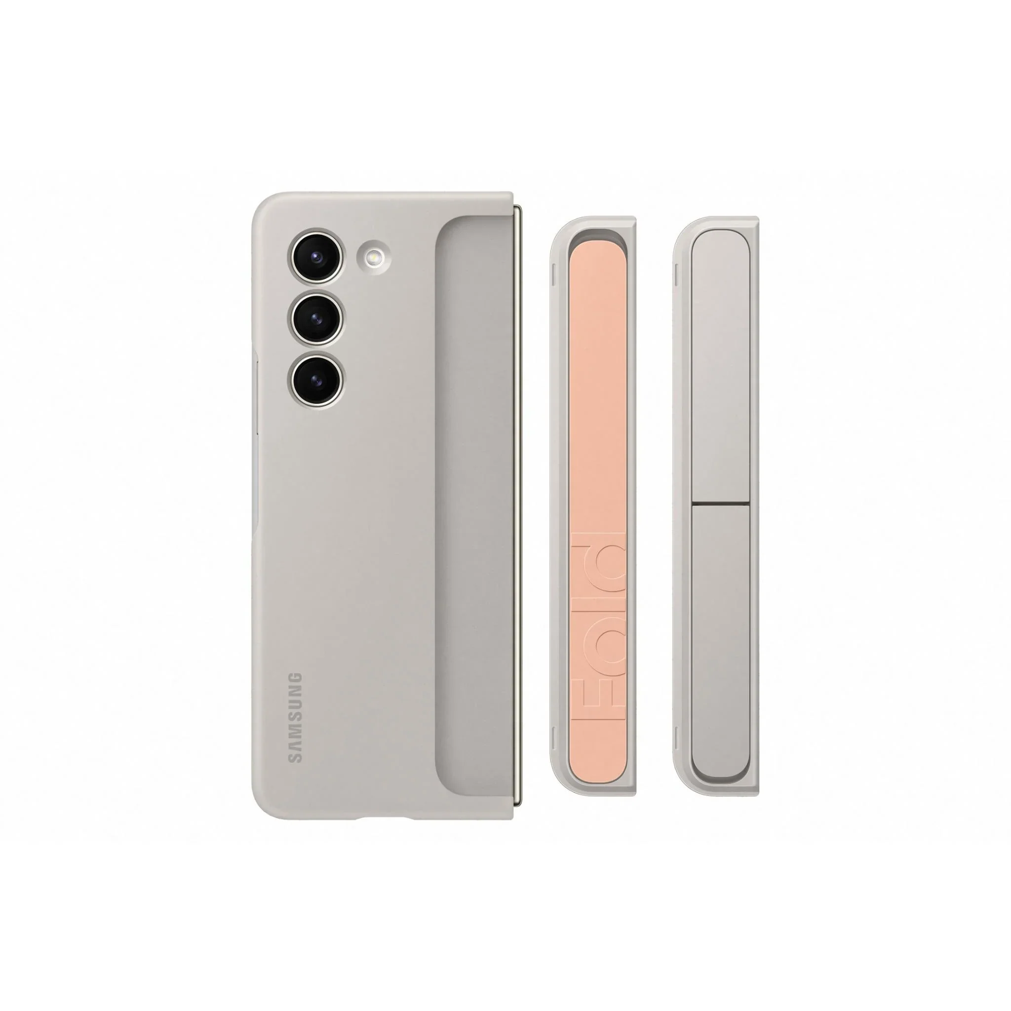 Samsung Standing Case with Strap for Samsung Galaxy Z Fold 5 (2023) - Sand Grey - Image 3