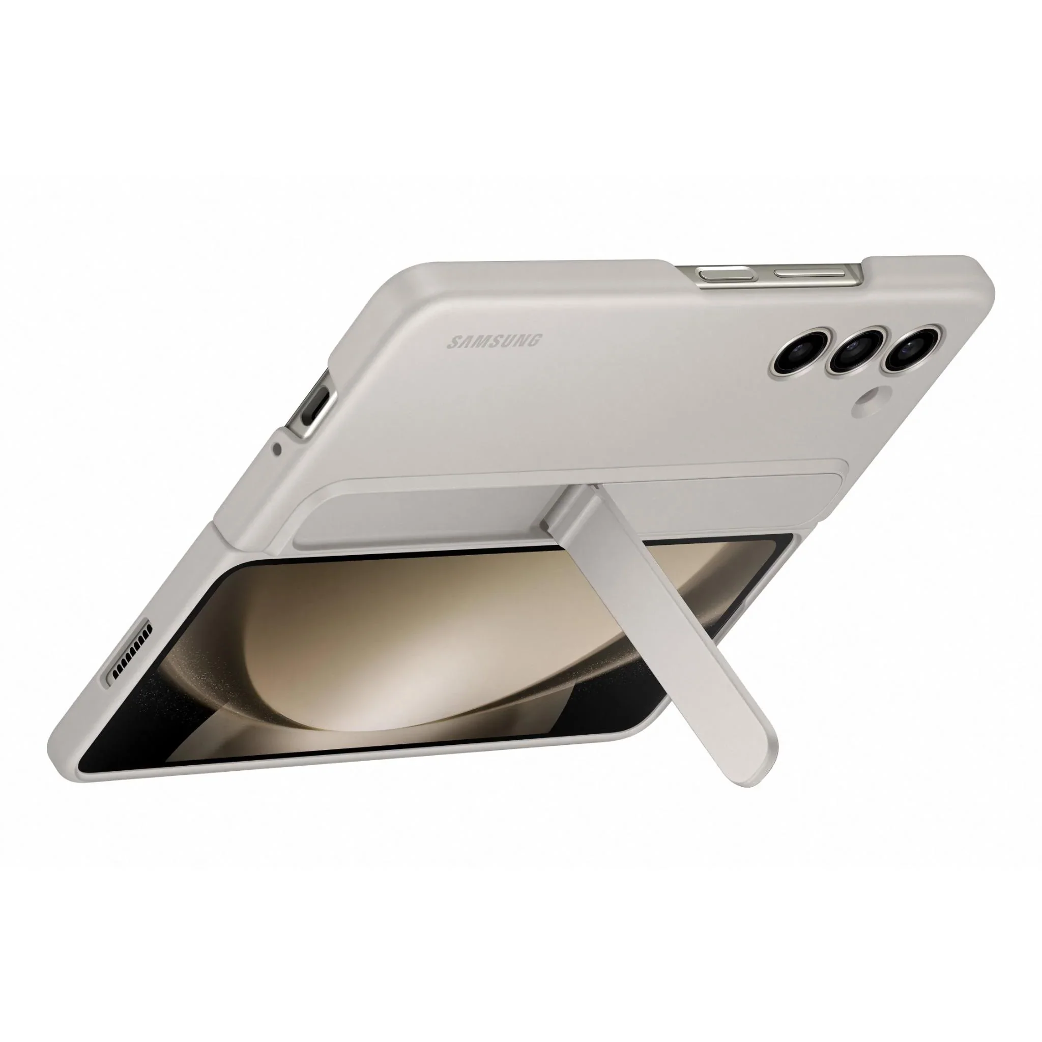 Samsung Standing Case with Strap for Samsung Galaxy Z Fold 5 (2023) - Sand Grey - Image 5