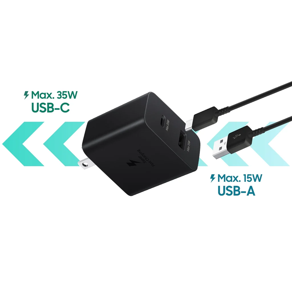 Samsung Wall Charger (AU) Fast Charger 35W Adapter Duo_TA220 USB-C & USB-A - Image 4