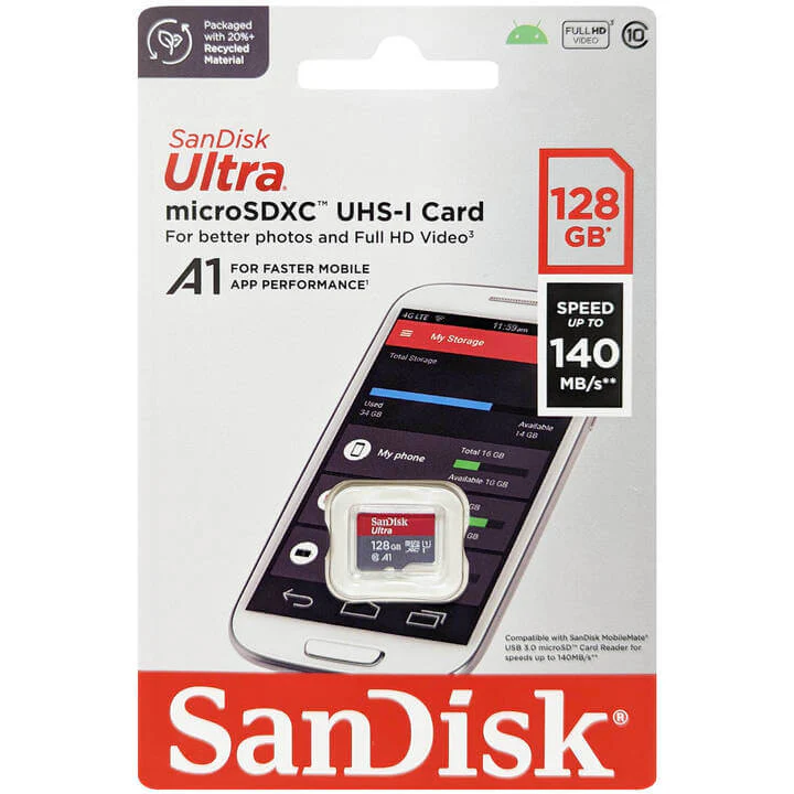 SanDisk 128GB Ultra microSDXC UHS-I 140MBps Memory Card - Image 2