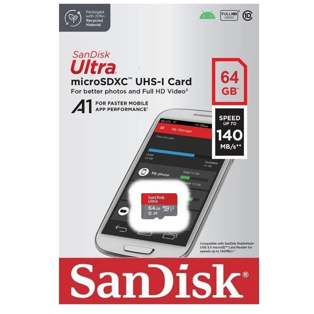 SanDisk Ultra 64GB microSDXC UHS-I 140MBps Memory Card - Image 2