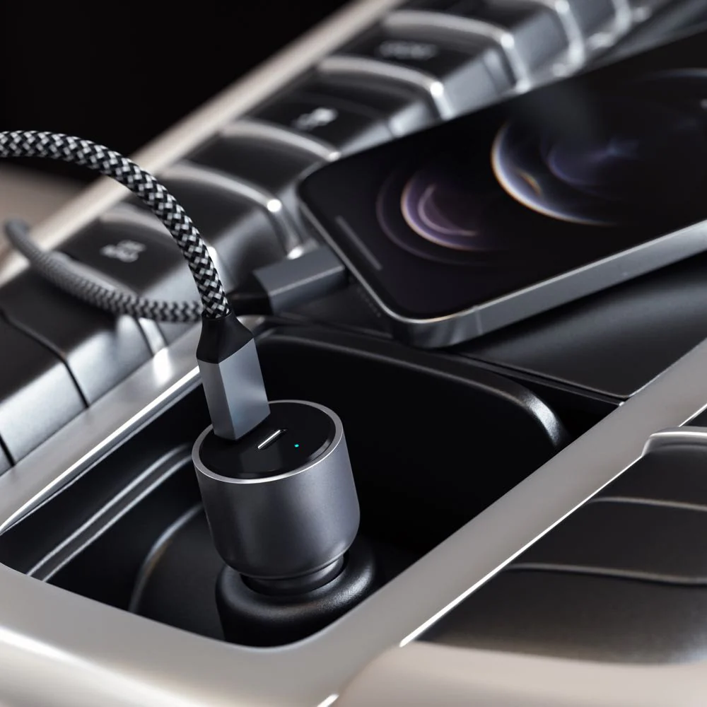 Satechi 40W Dual USB-C PD Car Charger (Space Grey) - Image 5