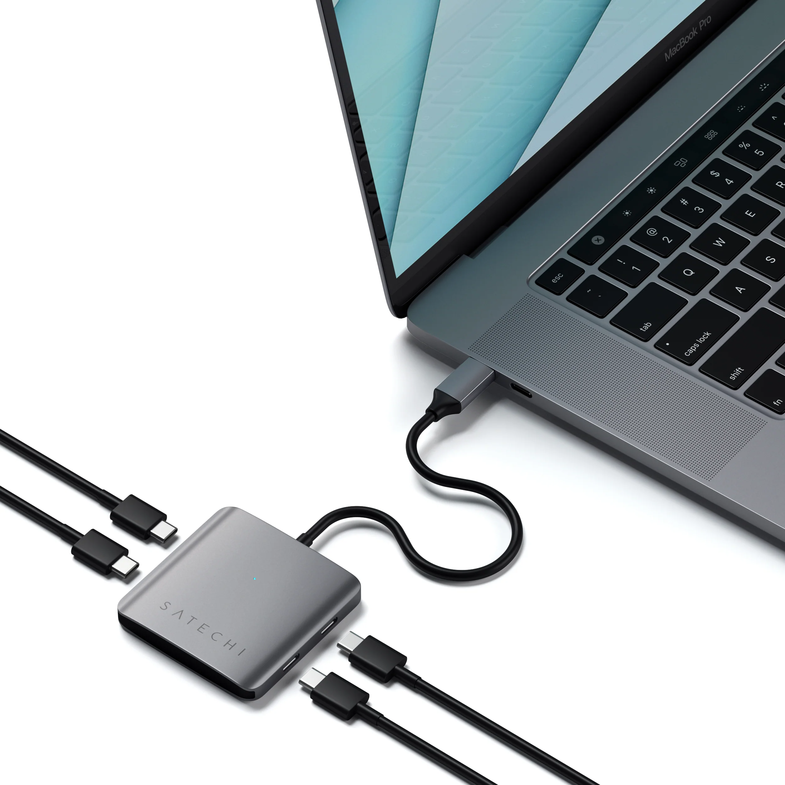 Satechi Aluminium 4 Port USB-C Hub (Space Grey) - Image 3