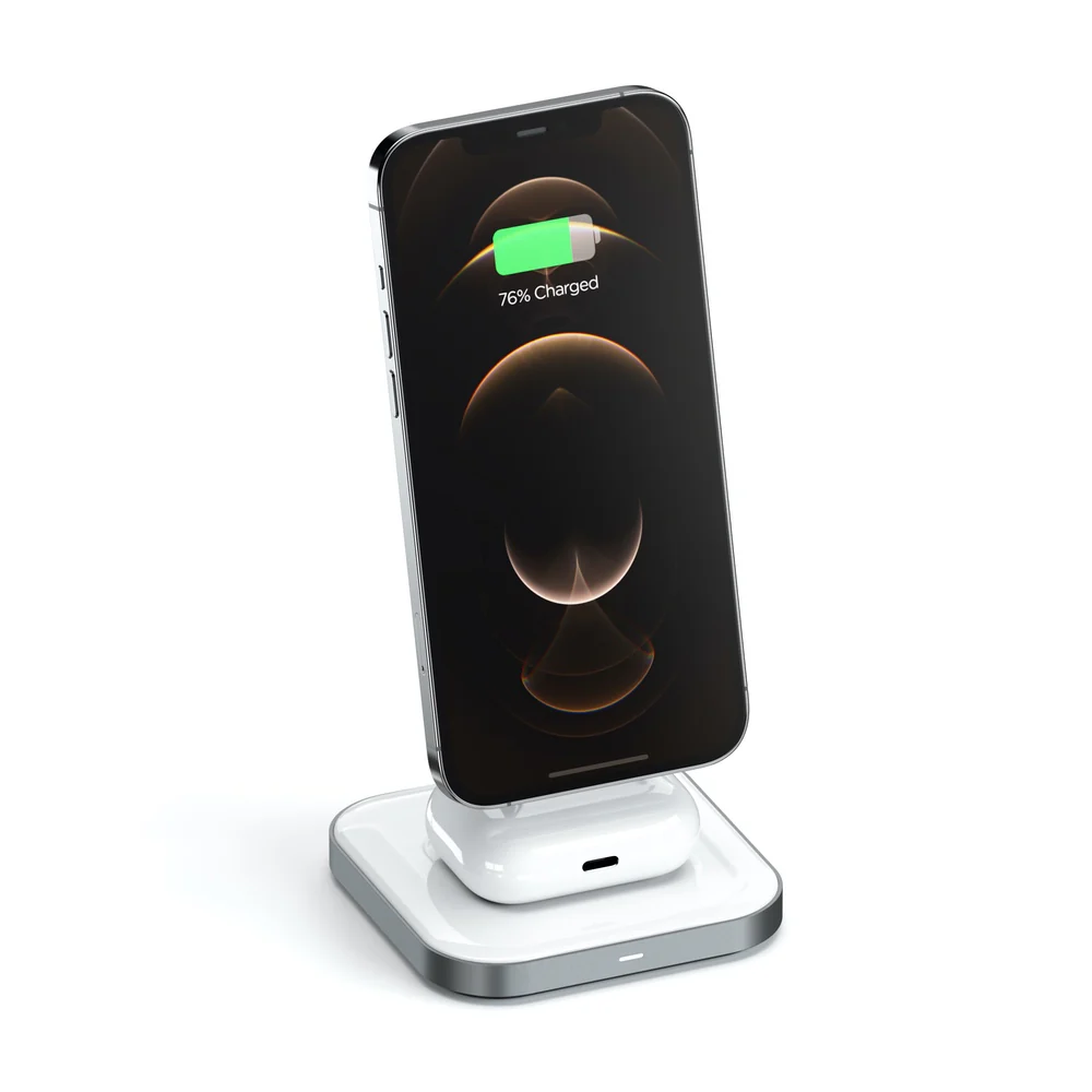 Satechi Magnetic 2-in-1 Wireless Charging Stand (Space Grey) - Image 3