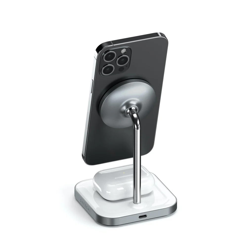 Satechi Magnetic 2-in-1 Wireless Charging Stand (Space Grey) - Image 4