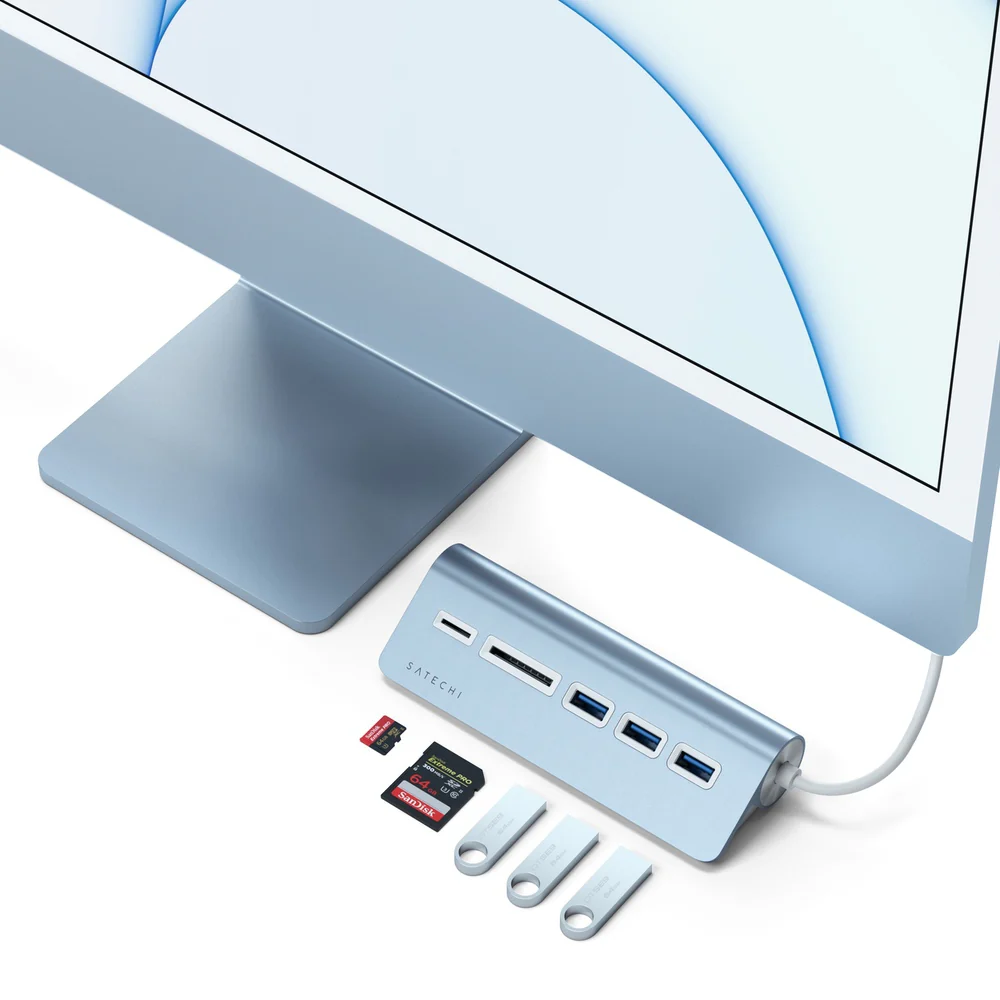 Satechi USB-C Combo Hub for Desktop (Blue) - Image 2