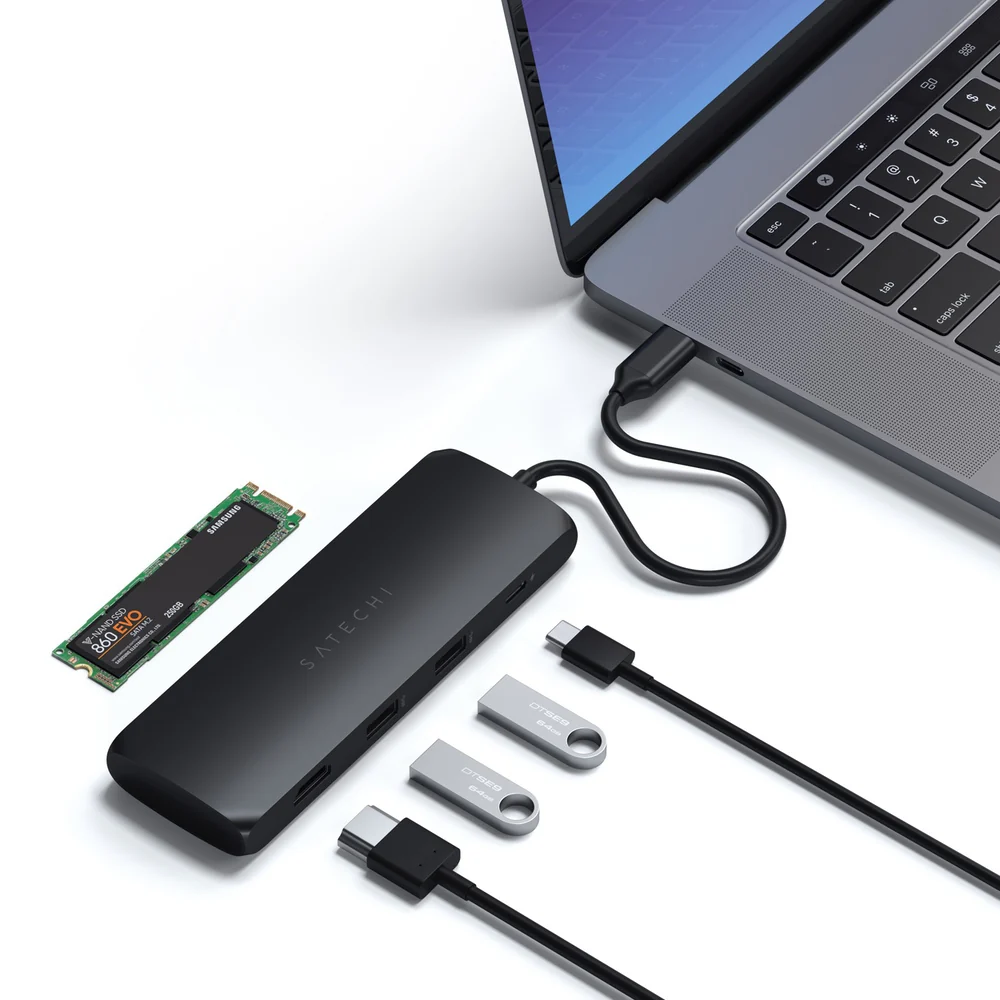 Satechi USB-C Hybrid Multiport Adapter with SSD Enclosure (Black) - Image 2