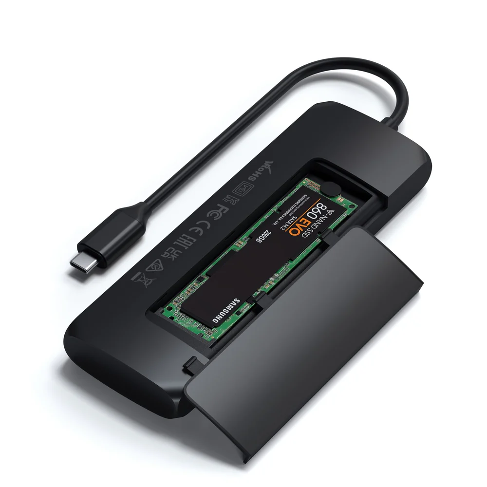 Satechi USB-C Hybrid Multiport Adapter with SSD Enclosure (Black) - Image 3