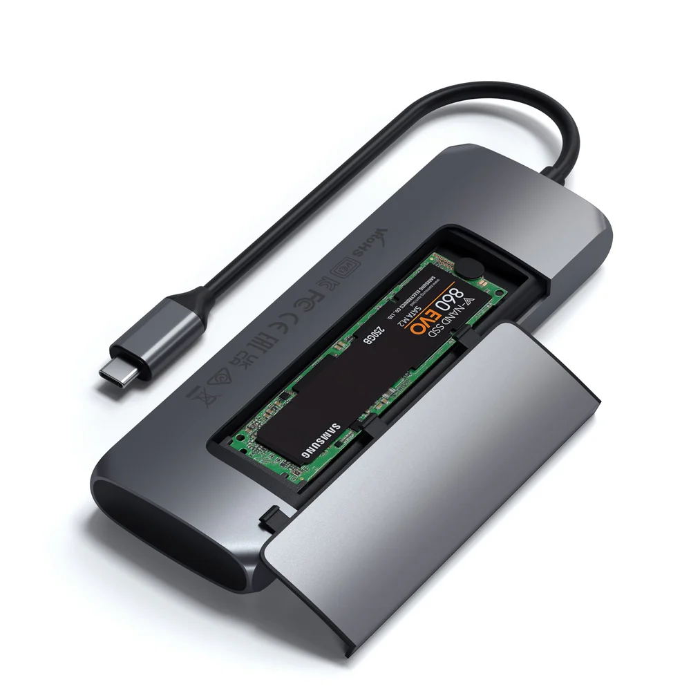 Satechi USB-C Hybrid Multiport Adapter with SSD Enclosure (Space Grey) - Image 3