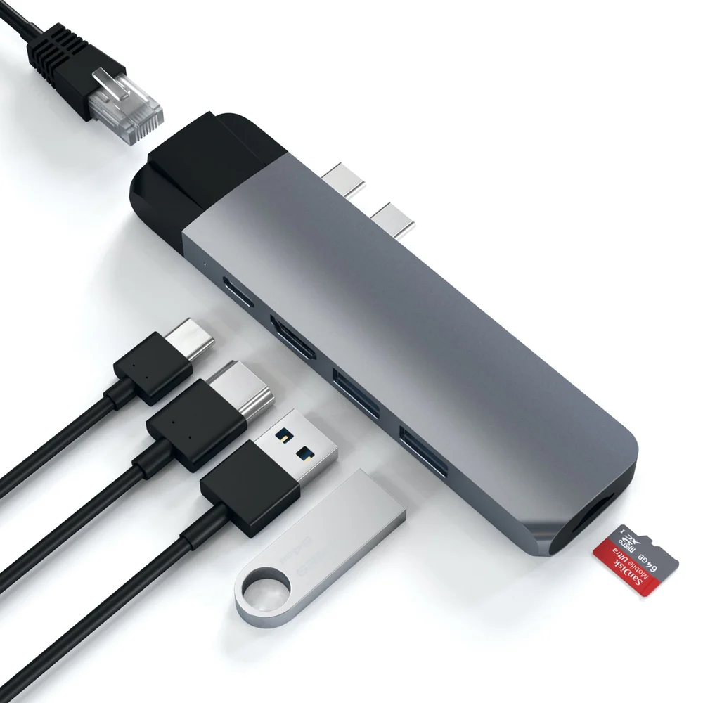 Satechi USB-C Pro Hub with Ethernet & 4K HDMI - Space Grey - Image 2