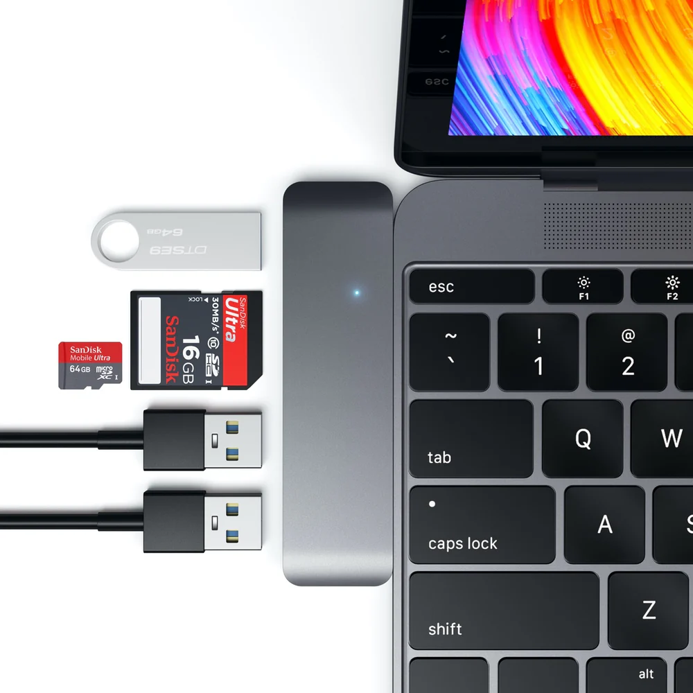 Satechi USB-C/USB 3.0 3-in-1 Combo Hub - Space Grey - Image 8