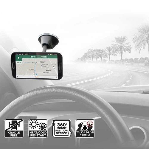 Scosche Magic Mount Magnetic Window Dash Mount for Mobile Devices - Black (Long) - Image 4