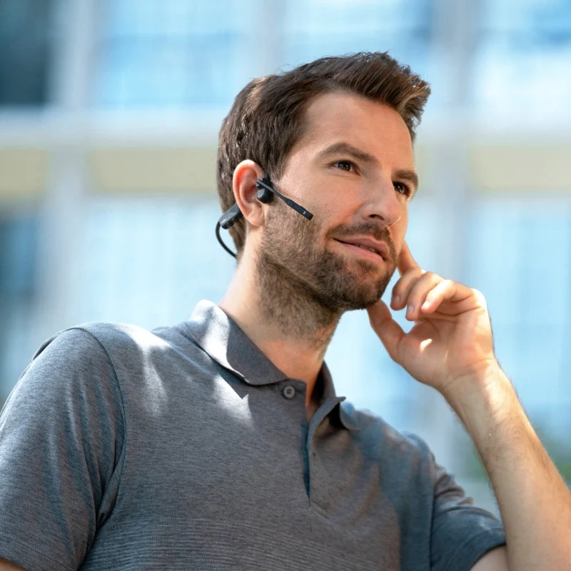 SHOKZ OpenComm 2 UC Stereo Bone Conduction Bluetooth Headset & USB C - Black - Image 5