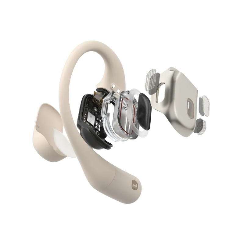 SHOKZ OpenFit Open Ear DirectPitch Bluetooth Earbuds - Beige - Image 4