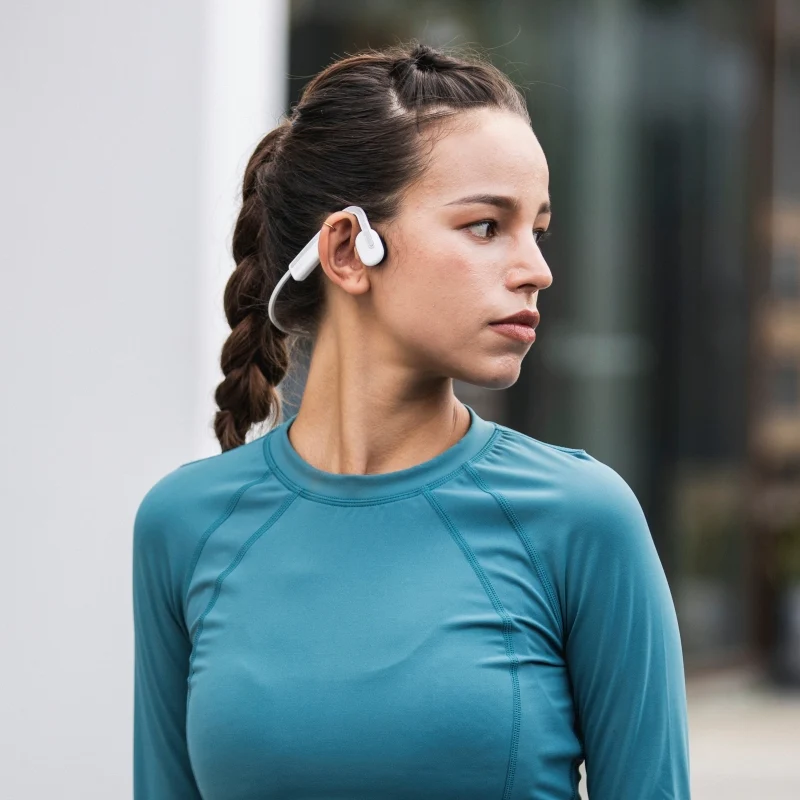 SHOKZ OpenMove Bone Conduction Sports Bluetooth Headphones - White - Image 11