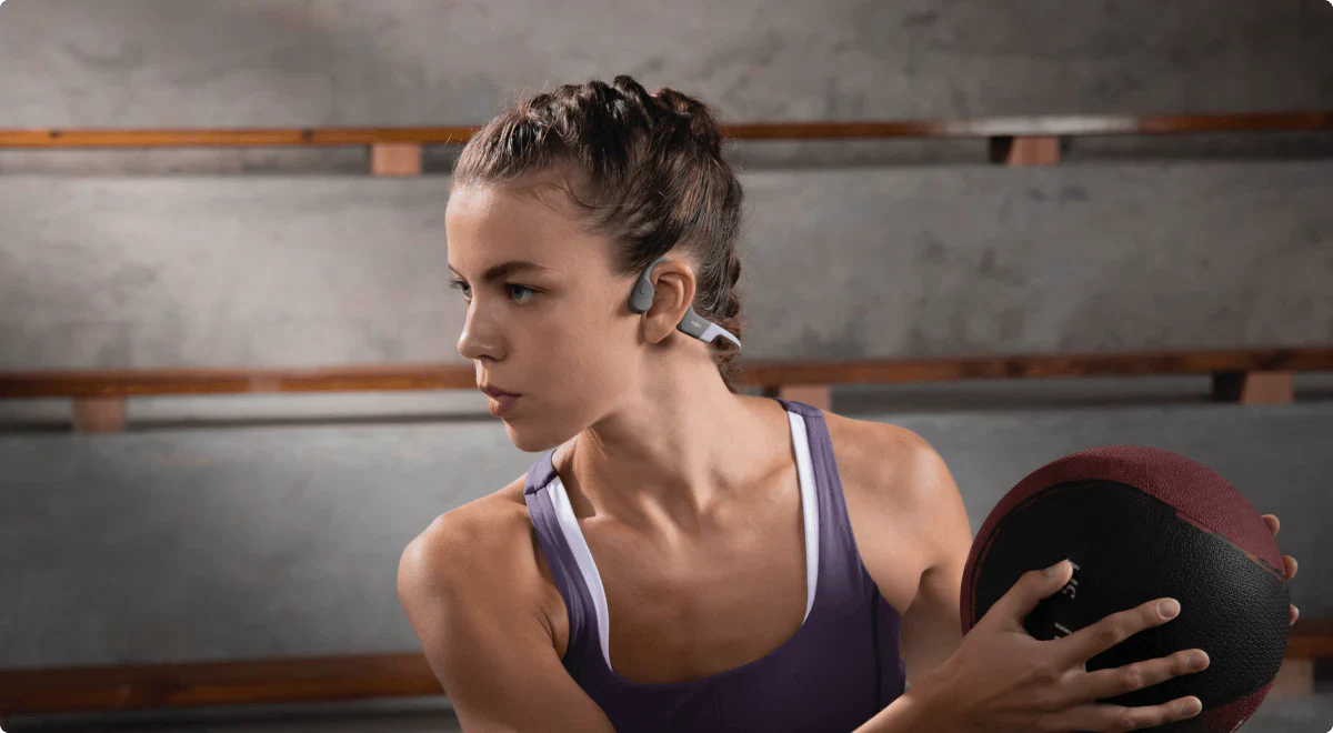 SHOKZ OpenRun Bone Conduction Sports Bluetooth Headphones - Grey - Image 9