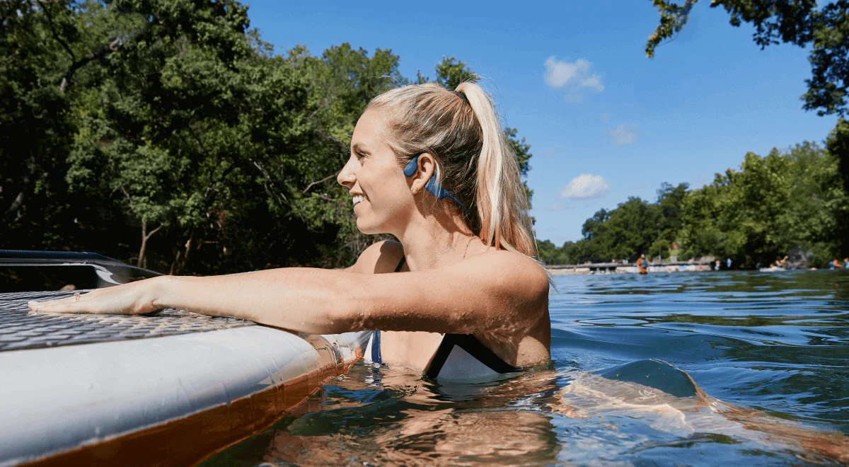SHOKZ OpenSwim Waterproof Bone Conduction Swimming MP3 Player Headphones - Black - Image 13