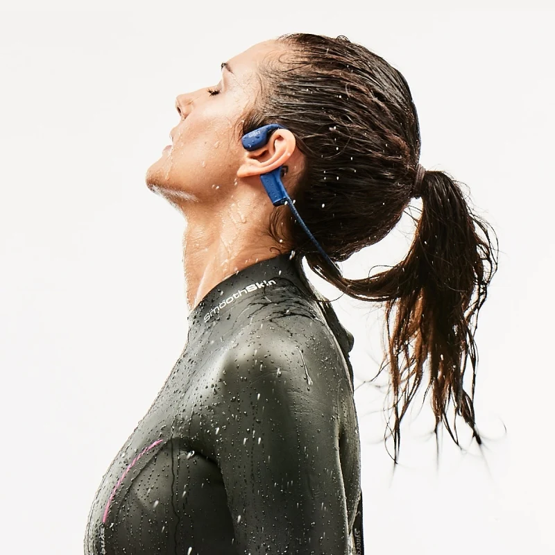 SHOKZ OpenSwim Waterproof Bone Conduction Swimming MP3 Player Headphones - Blue - Image 9