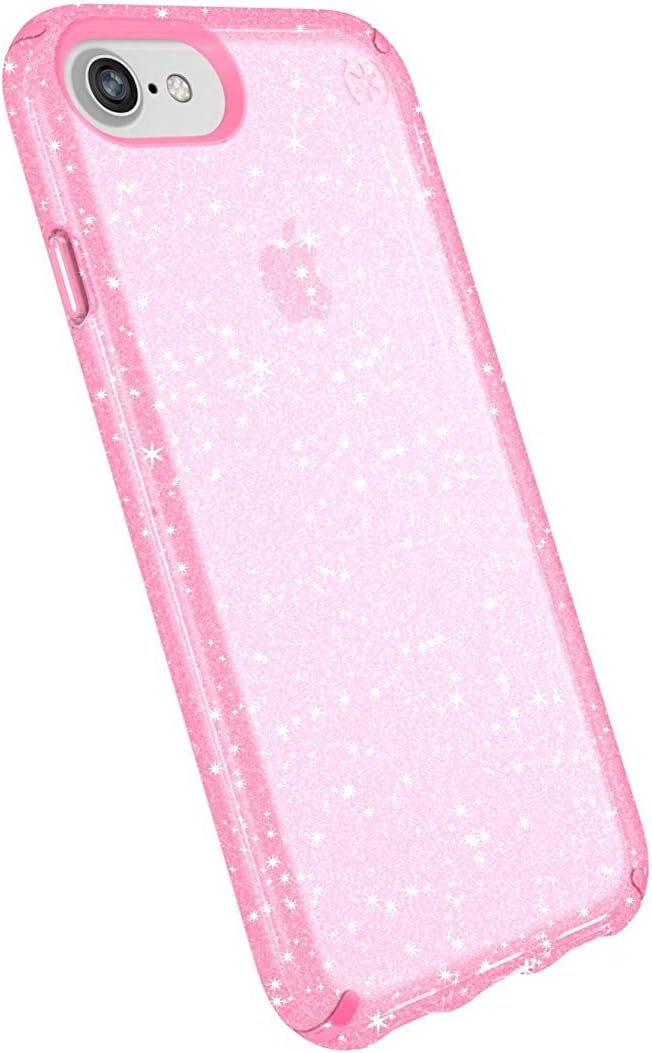 Speck IMPACTIUM Presidio Clear + Glitter Pink for iPhone 8 / 7 / 6 / 6s / SE 2020 / SE 2022- FREE Screen Protector - Image 2
