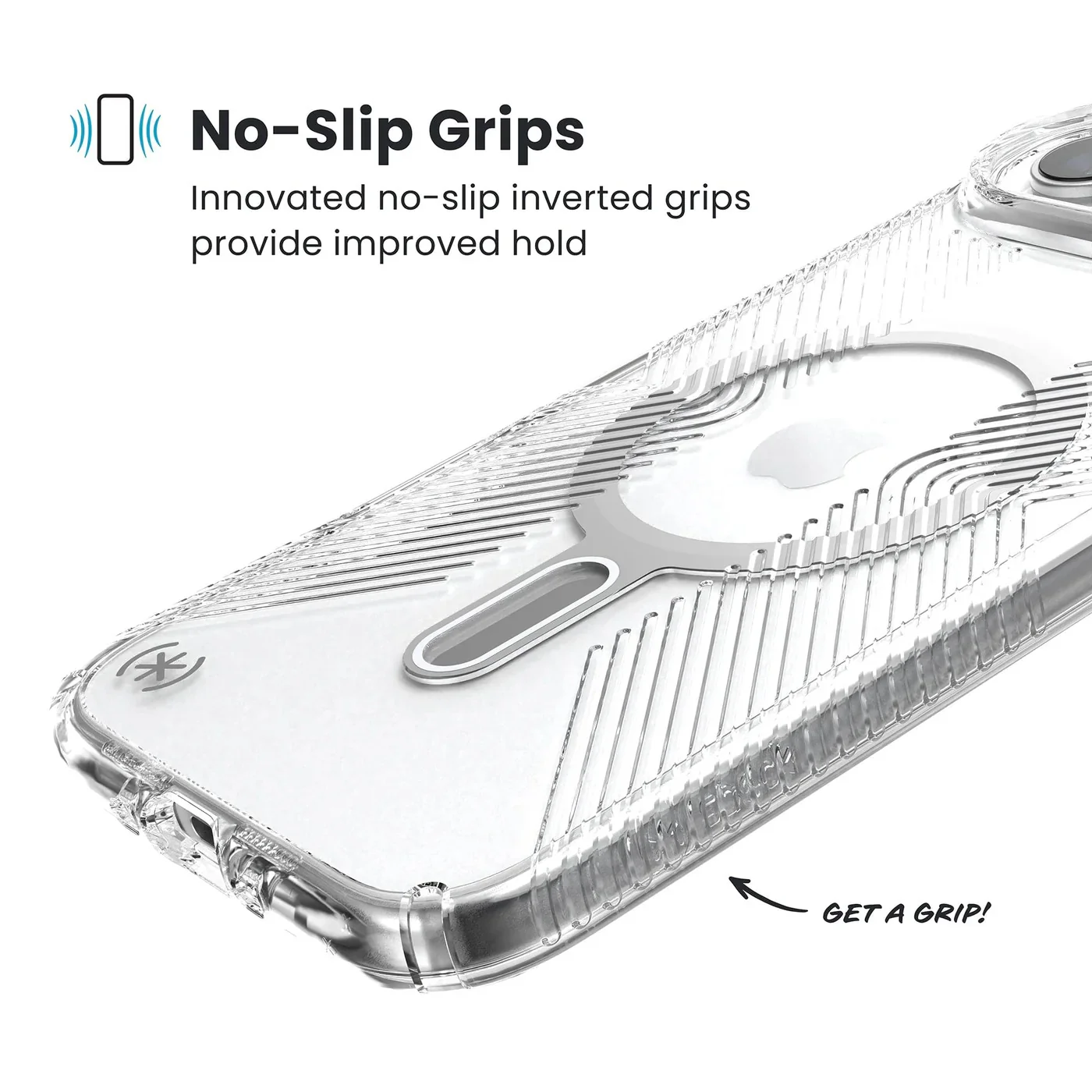 Speck Presidio Clear Grip with ClickLock - iPhone 17 Air - Clear / Silver - Image 2