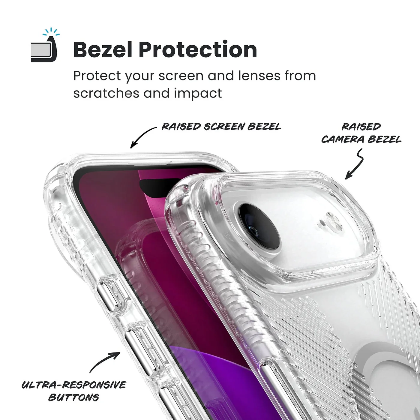 Speck Presidio Clear Grip with ClickLock - iPhone 17 Air - Clear / Silver - Image 9