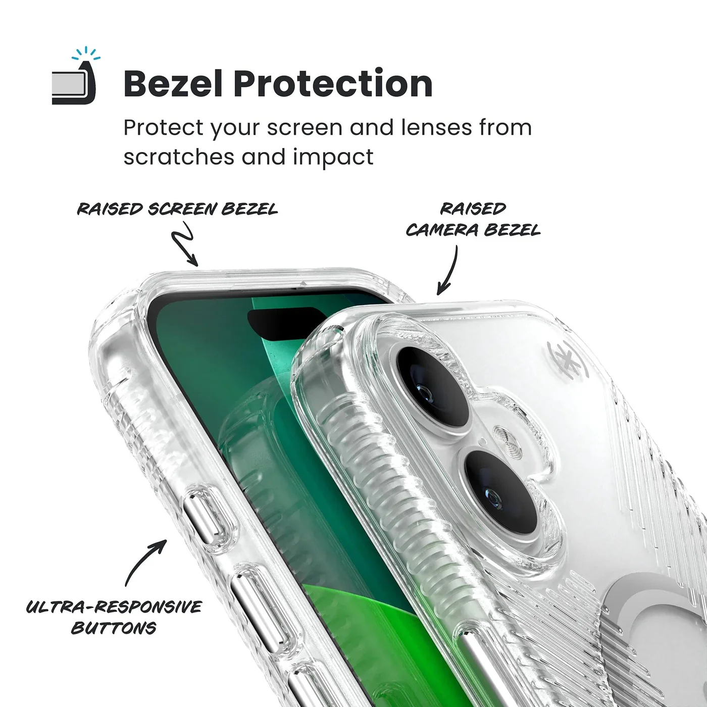 Speck Presidio Clear Grip with ClickLock - iPhone 17 Standard - Clear / Silver - Image 2