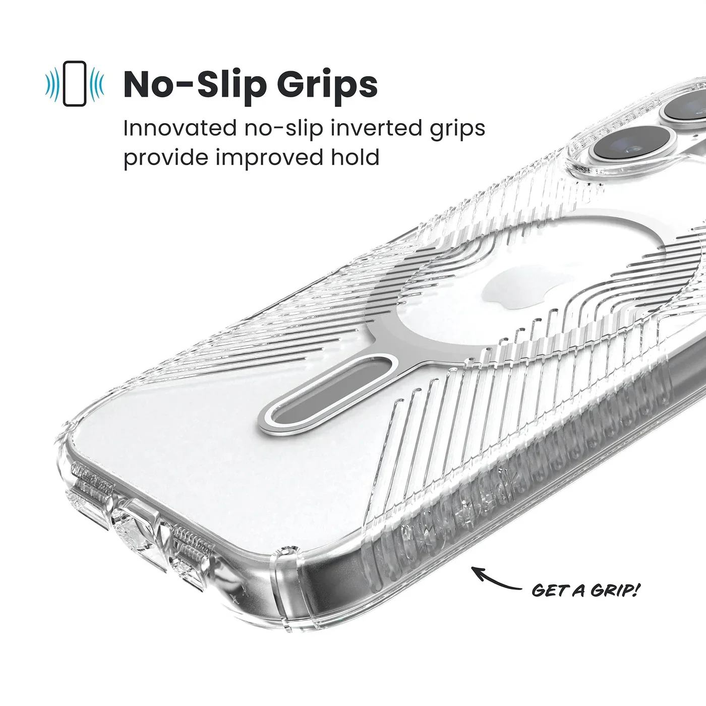 Speck Presidio Clear Grip with ClickLock - iPhone 17 Standard - Clear / Silver - Image 5