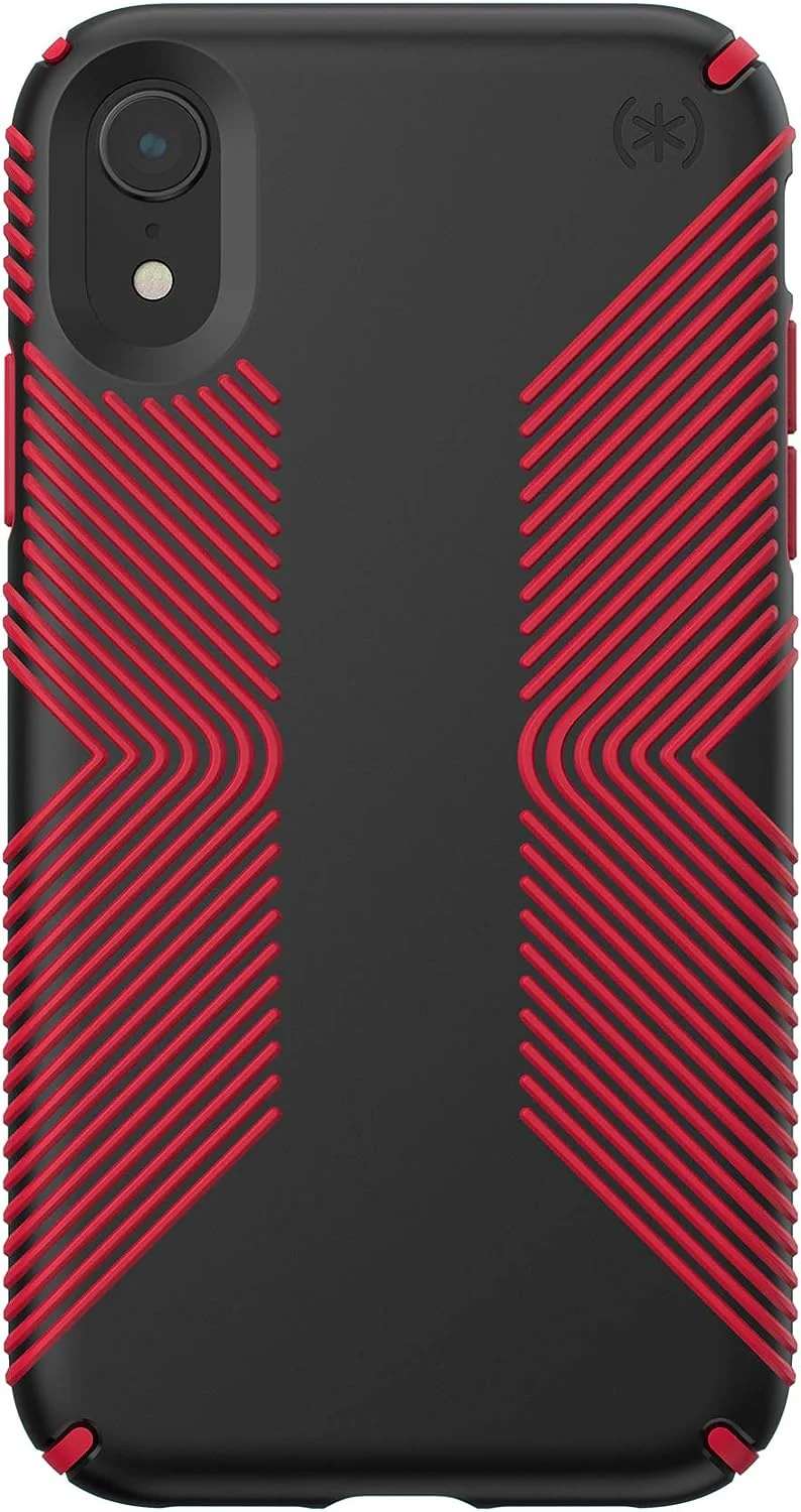 Speck Presidio Grip Case For iPhone X / XS - Black & Red (BONUS Screen Protector!!) - Image 2