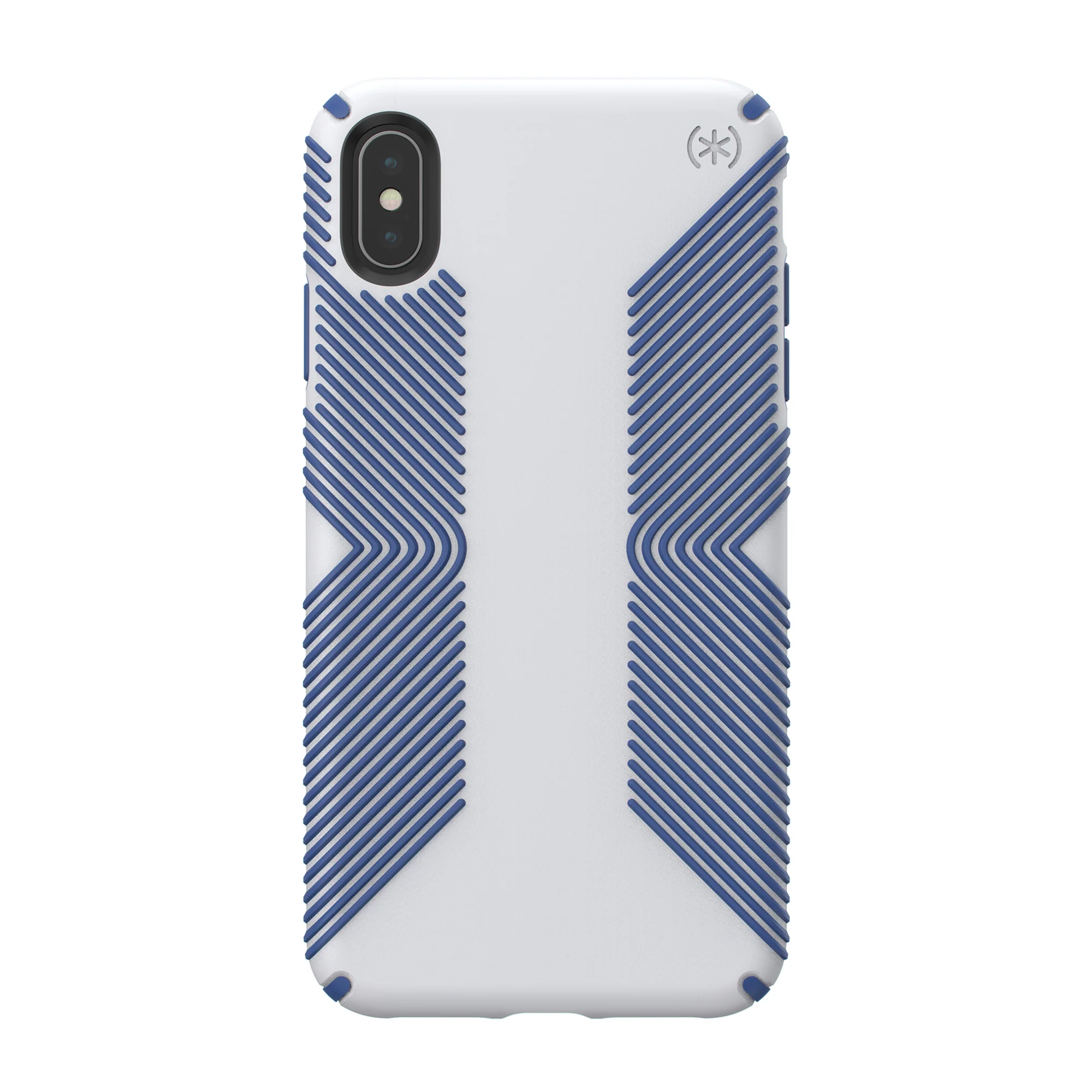 Speck Presidio Grip 3M / 10FT Drop Protection Slim Rugged Case For iPhone XS Max - Microchip Grey & Ballpoint Blue - Image 2