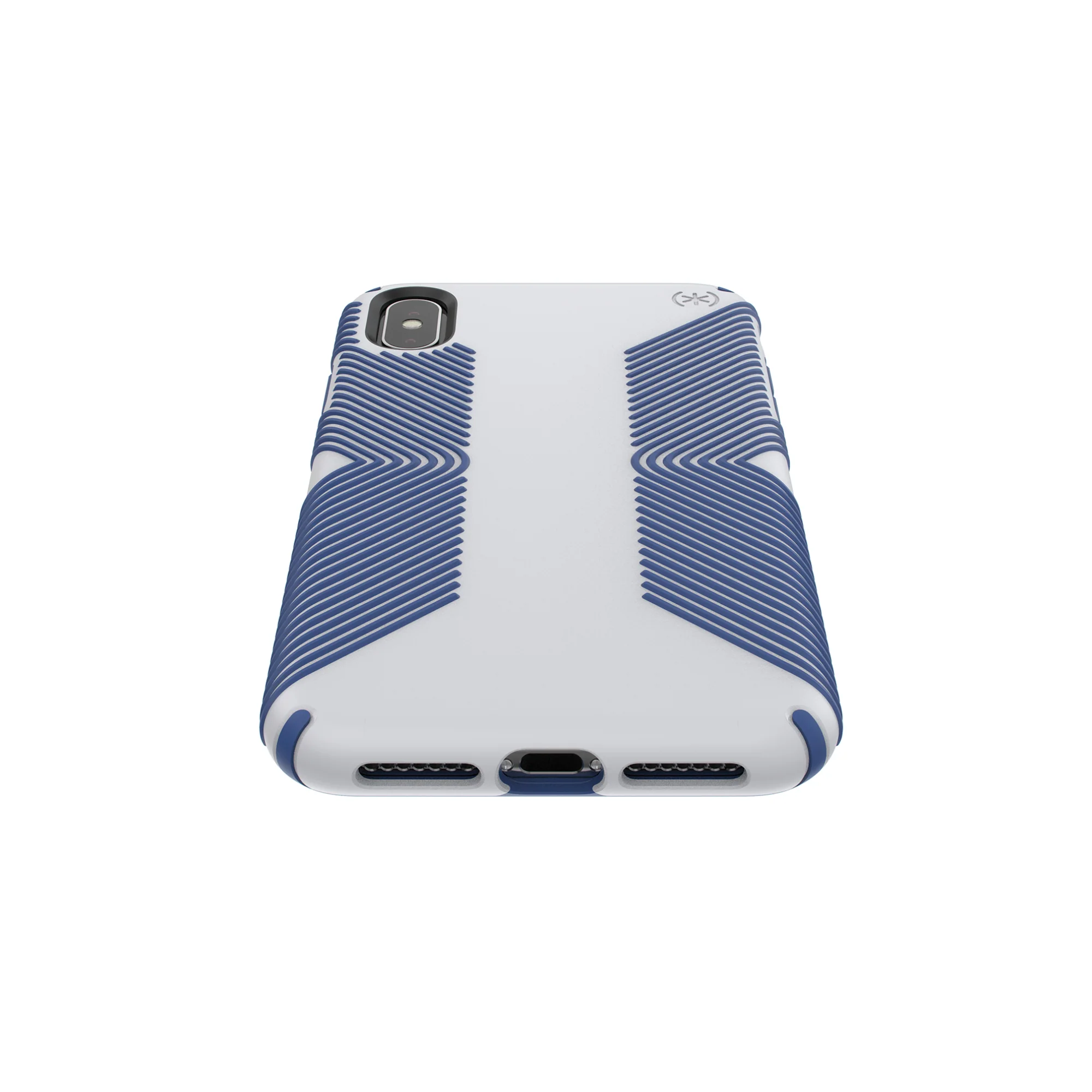 Speck Presidio Grip 3M / 10FT Drop Protection Slim Rugged Case For iPhone XS Max - Microchip Grey & Ballpoint Blue - Image 3