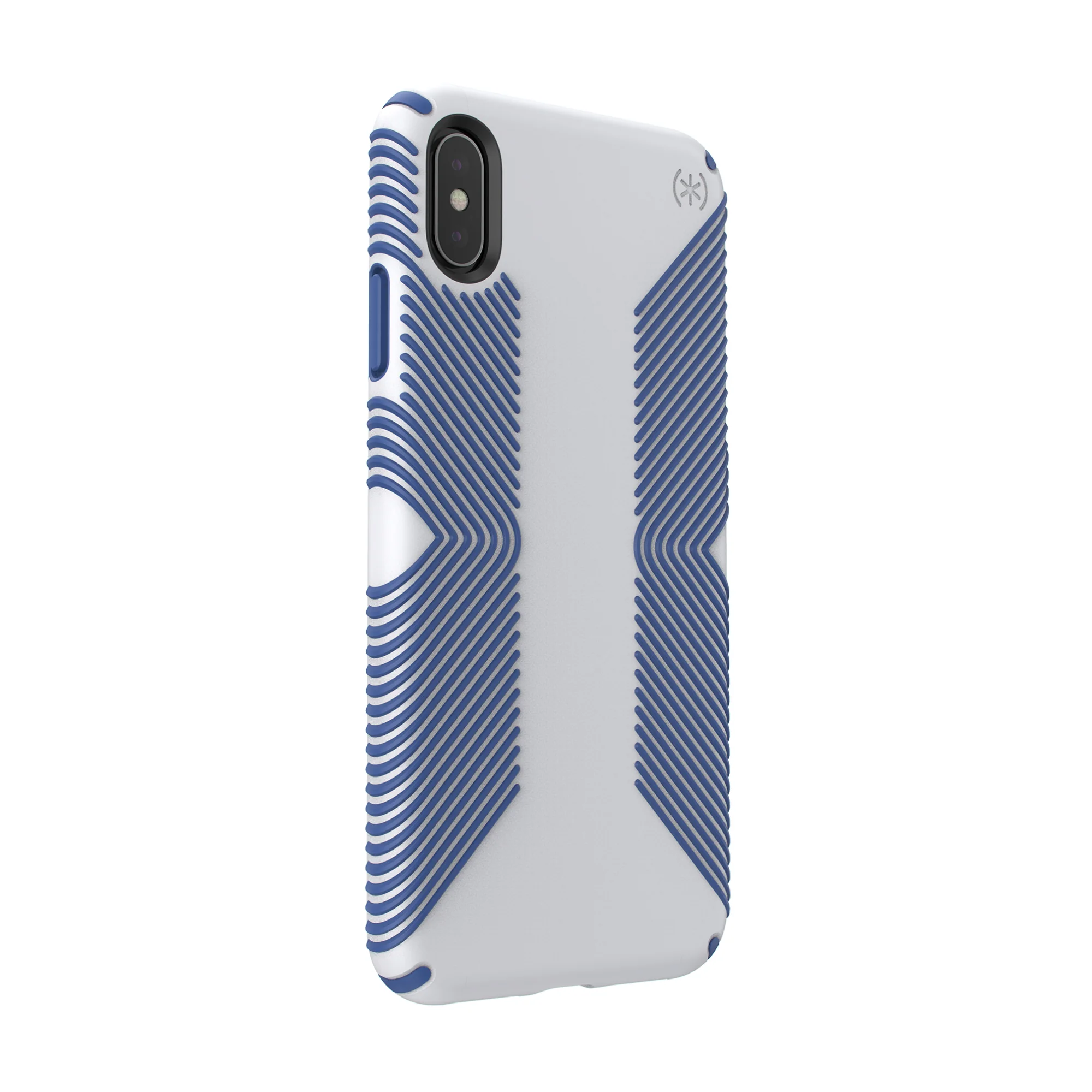 Speck Presidio Grip 3M / 10FT Drop Protection Slim Rugged Case For iPhone XS Max - Microchip Grey & Ballpoint Blue - Image 4
