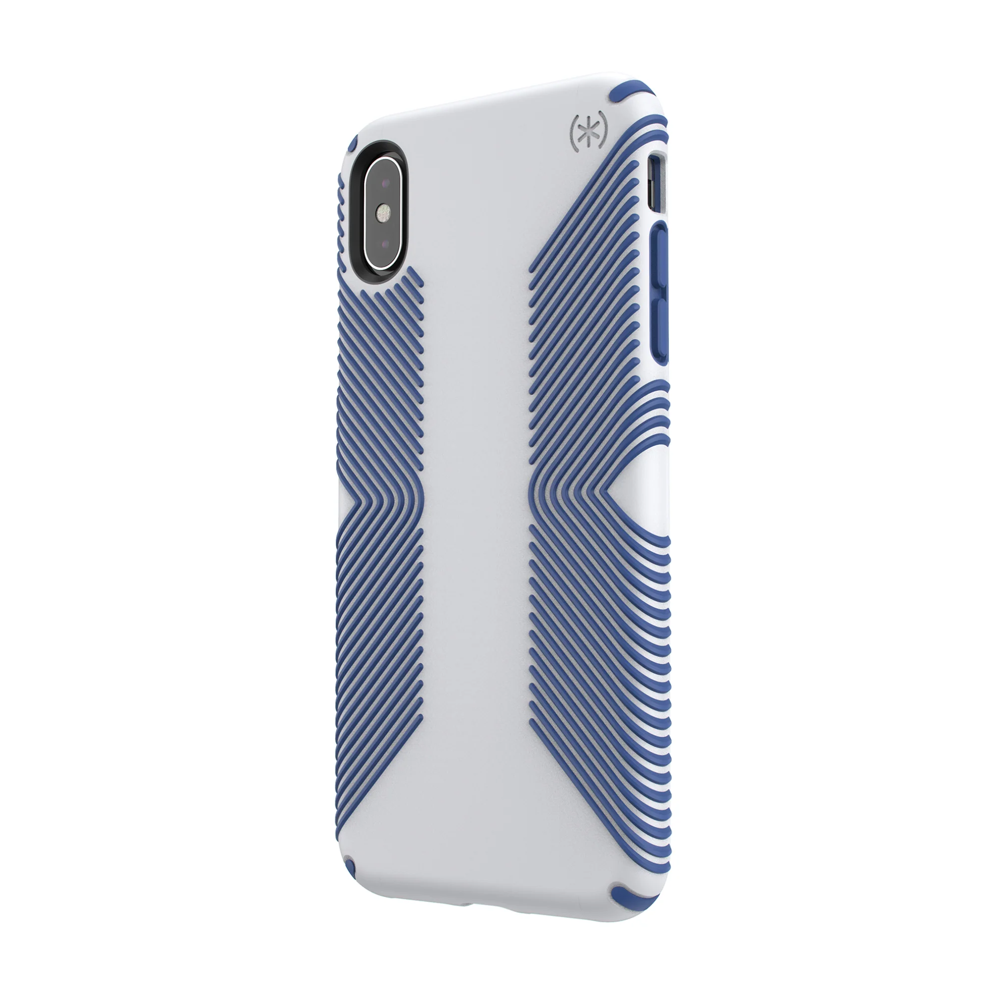 Speck Presidio Grip 3M / 10FT Drop Protection Slim Rugged Case For iPhone XS Max - Microchip Grey & Ballpoint Blue - Image 5