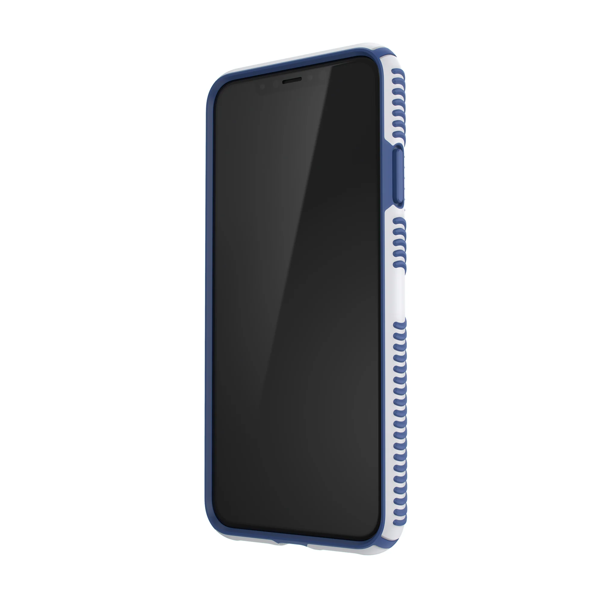 Speck Presidio Grip 3M / 10FT Drop Protection Slim Rugged Case For iPhone XS Max - Microchip Grey & Ballpoint Blue - Image 7