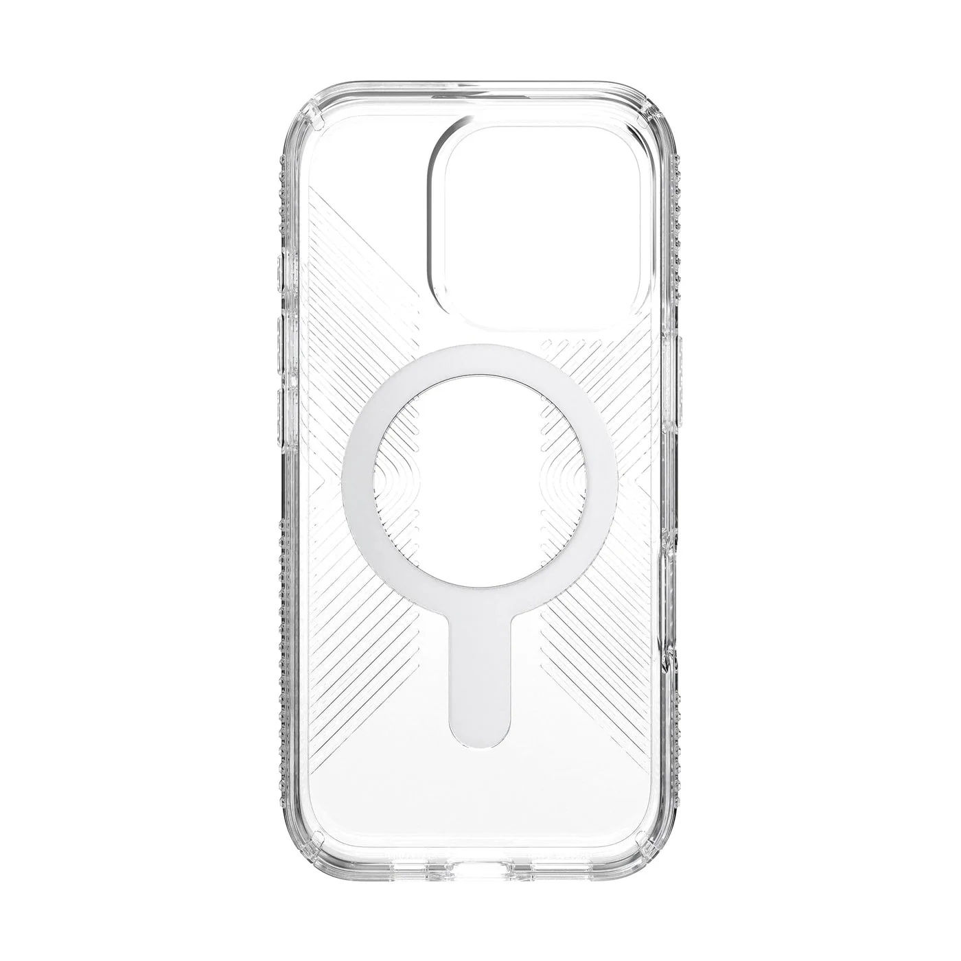 Speck Presidio Perfect-Clear Grip MagSafe with ClickLock iPhone 16 Pro Case - Clear Chrome - Image 2