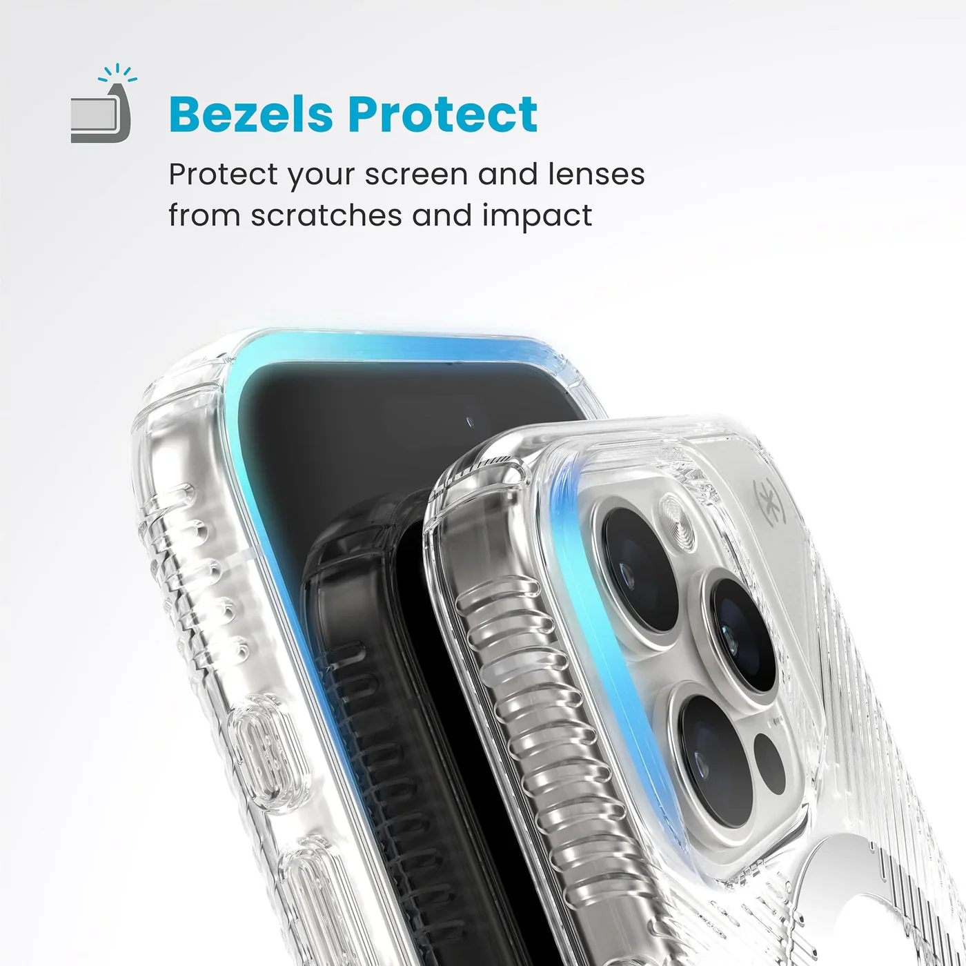 Speck Presidio Perfect-Clear Grip MagSafe with ClickLock iPhone 16 Pro Case - Clear Chrome - Image 8