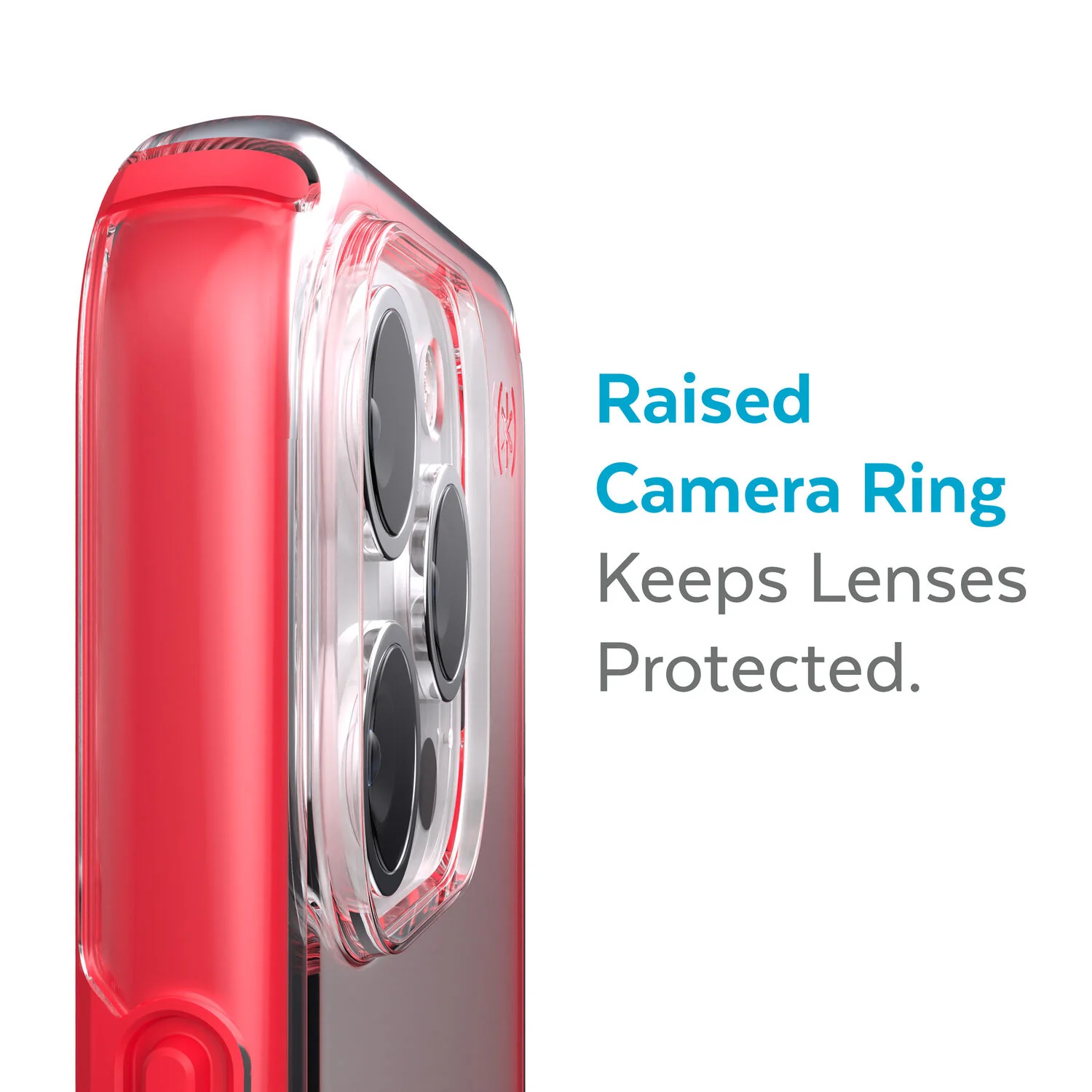 Speck Presidio Perfect Clear Impact Geometry Case iPhone 13 Pro 6.1 Red - Image 3