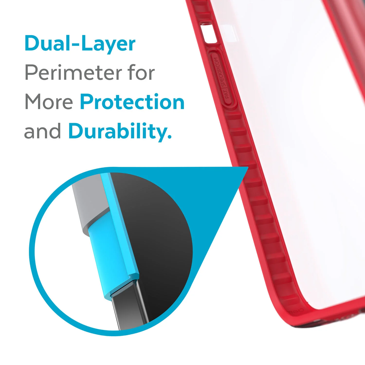 Speck Presidio Perfect Clear Impact Geometry Case iPhone 13 Pro 6.1 Red - Image 7