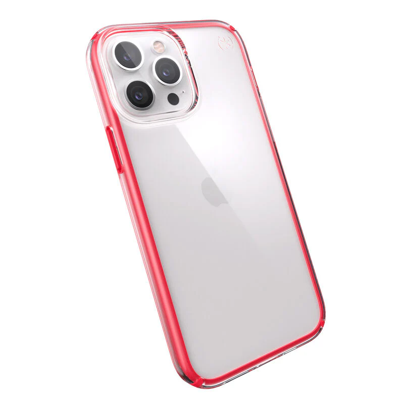 Speck Presidio Perfect Clear Impact Geometry Case iPhone 13 Pro Max 6.7 Red - Image 5