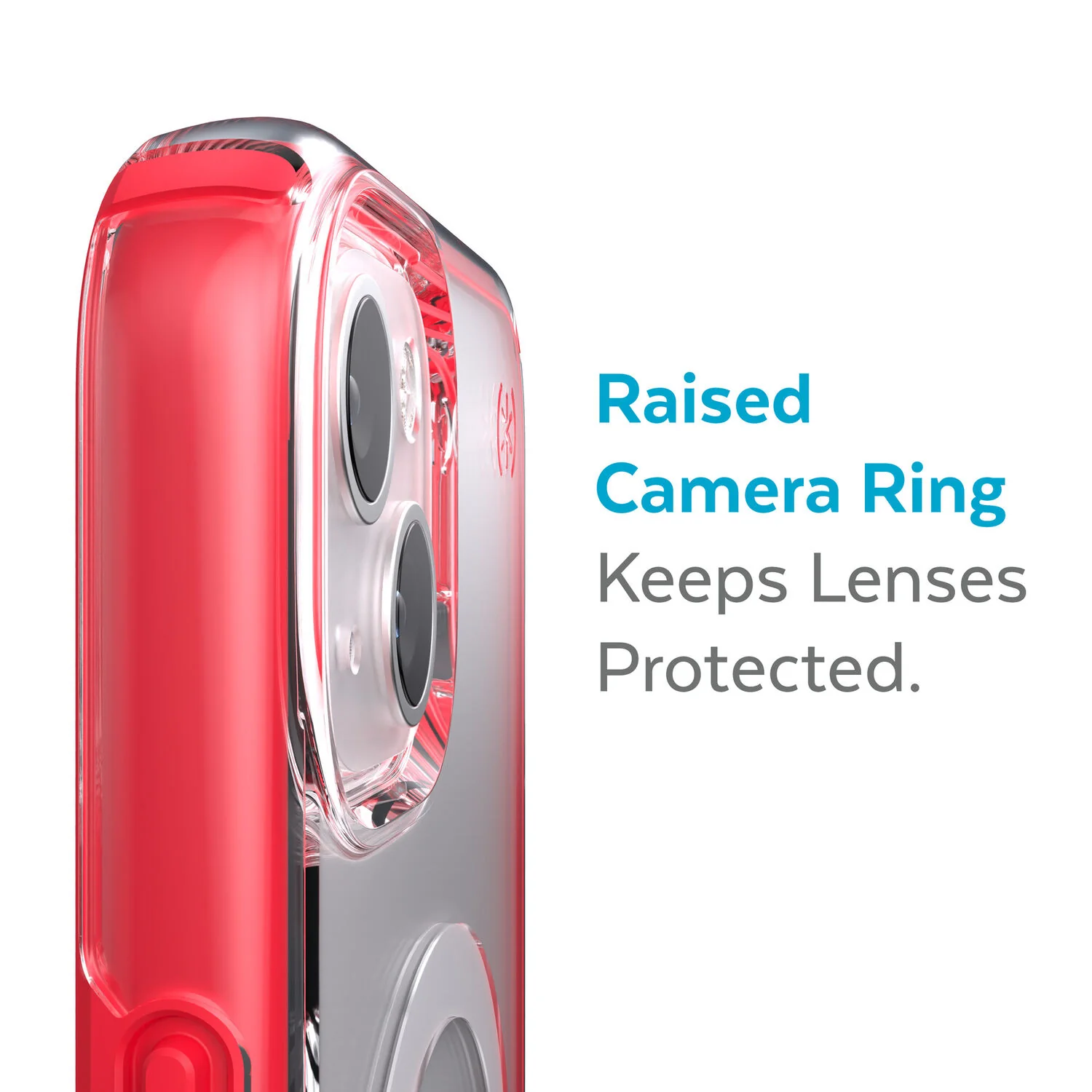 Speck Presidio Perfect Clear Impact Geometry & MagSafe Case iPhone 13 6.1 Red - Image 5