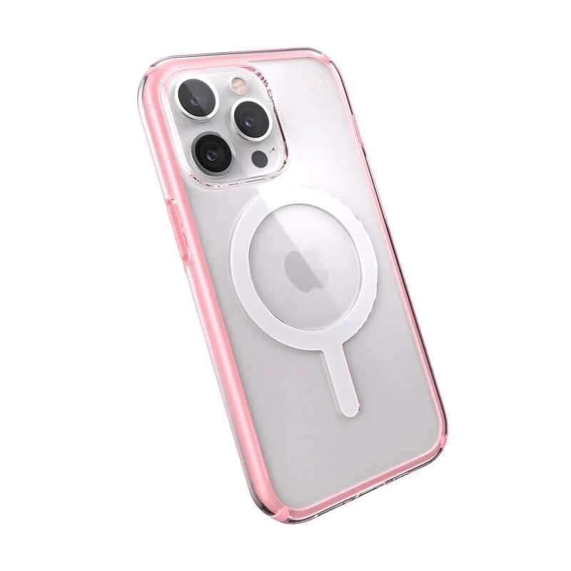 Speck Presidio Perfect Clear Impact Geometry & MagSafe Case iPhone 13 Pro 6.1 - Pink - Image 3