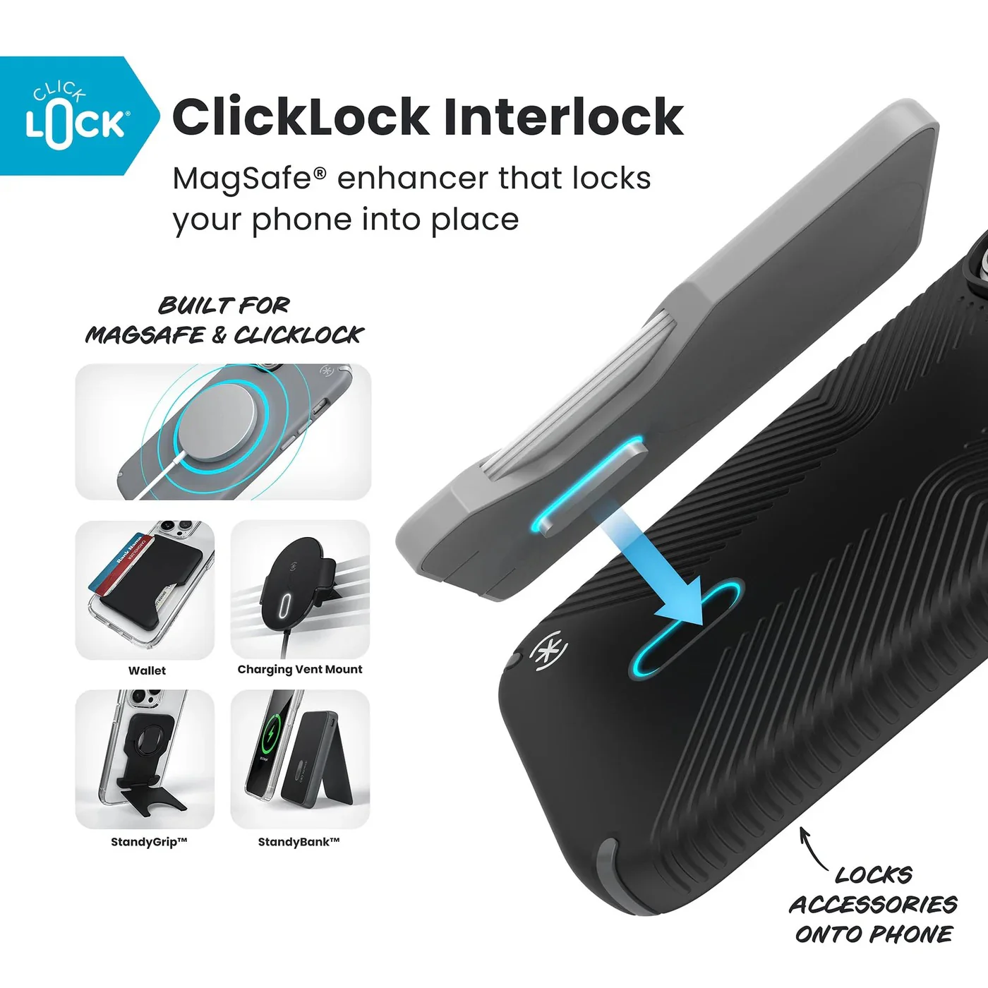 Speck Presidio2 Grip with ClickLock - iPhone 17 Pro - Black/Grey - Image 3